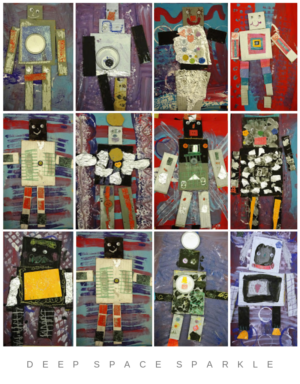 Recycled Robot Art project | Deep Space Sparkle