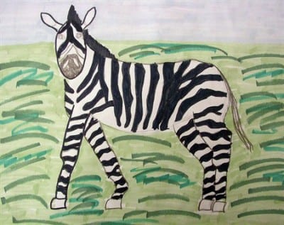 Zebra art projects and drawing guide for kids