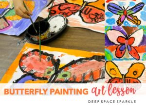 Butterfly Painting Art Lesson | Deep Space Sparkle