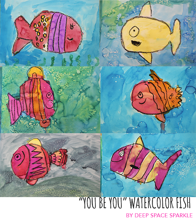 You Be You Watercolor Fish Project | Deep Space Sparkle