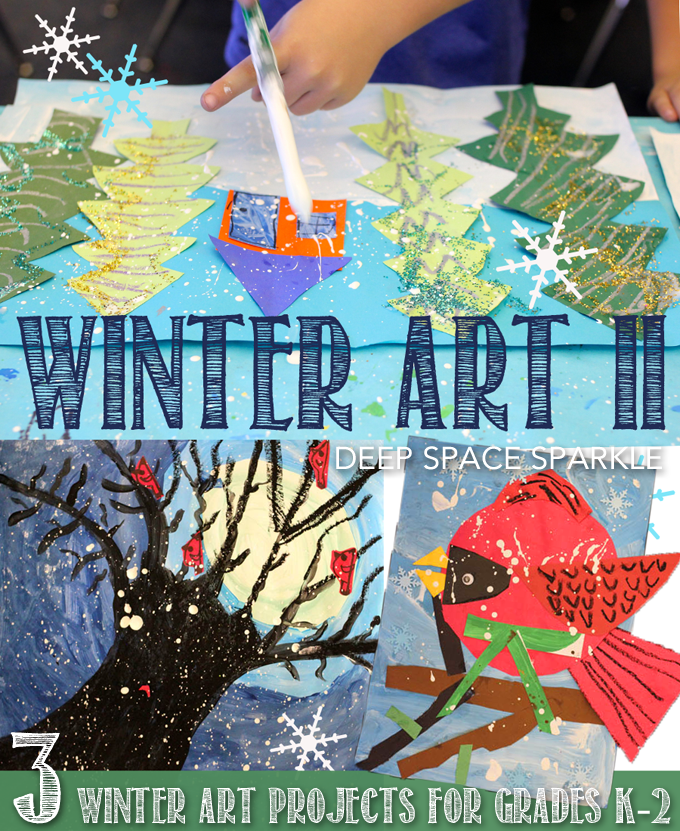 Winter Art Projects for Grades K-2  Deep Space Sparkle