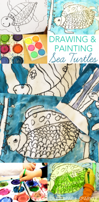 Sea Turtles Drawing & Painting Lesson | Deep Space Sparkle