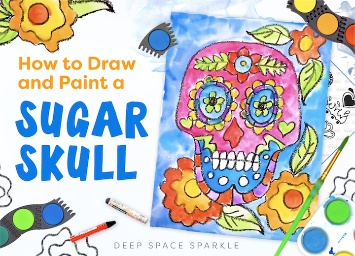 skull drawing for kids