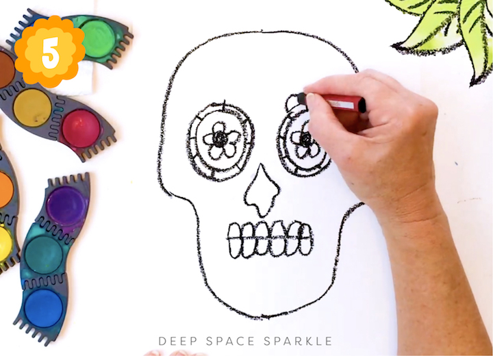 simple dia de los muertos skull drawings