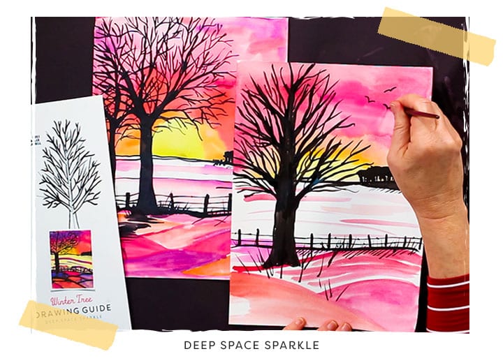 Winter Tree Silhouette Art Project | Deep Space Sparkle