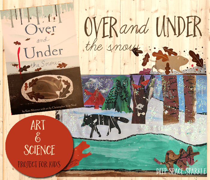 Based on the book, Over and Under the Snow by Kate Messner, kids learn how to paint perspective trees and draw hibernating animals