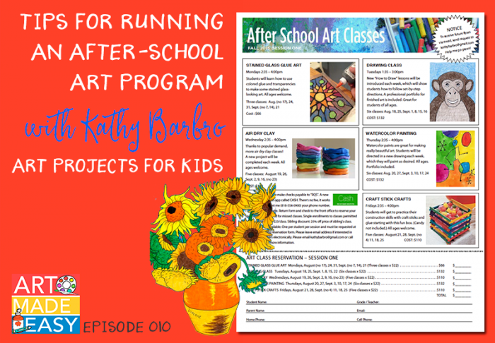 Kathy Barbro from Art Projects for Kids speaks with Patty Palmer on Art Made Easy about her after school art program