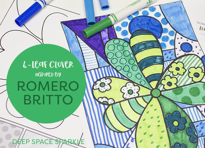 Download St Patrick S Day Romero Britto Inspired 4 Leaf Clover Deep Space Sparkle