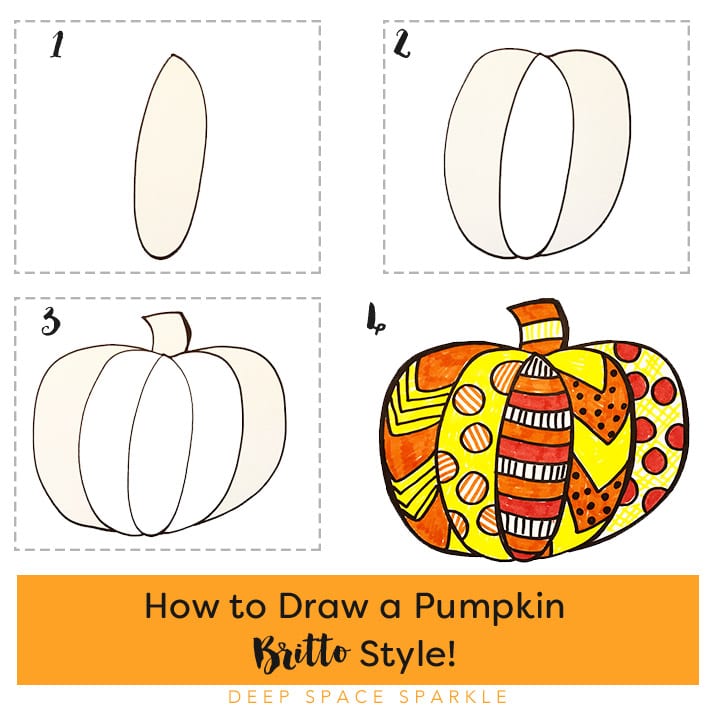 Romero Britto Inspired Pumpkin | Deep Space Sparkle