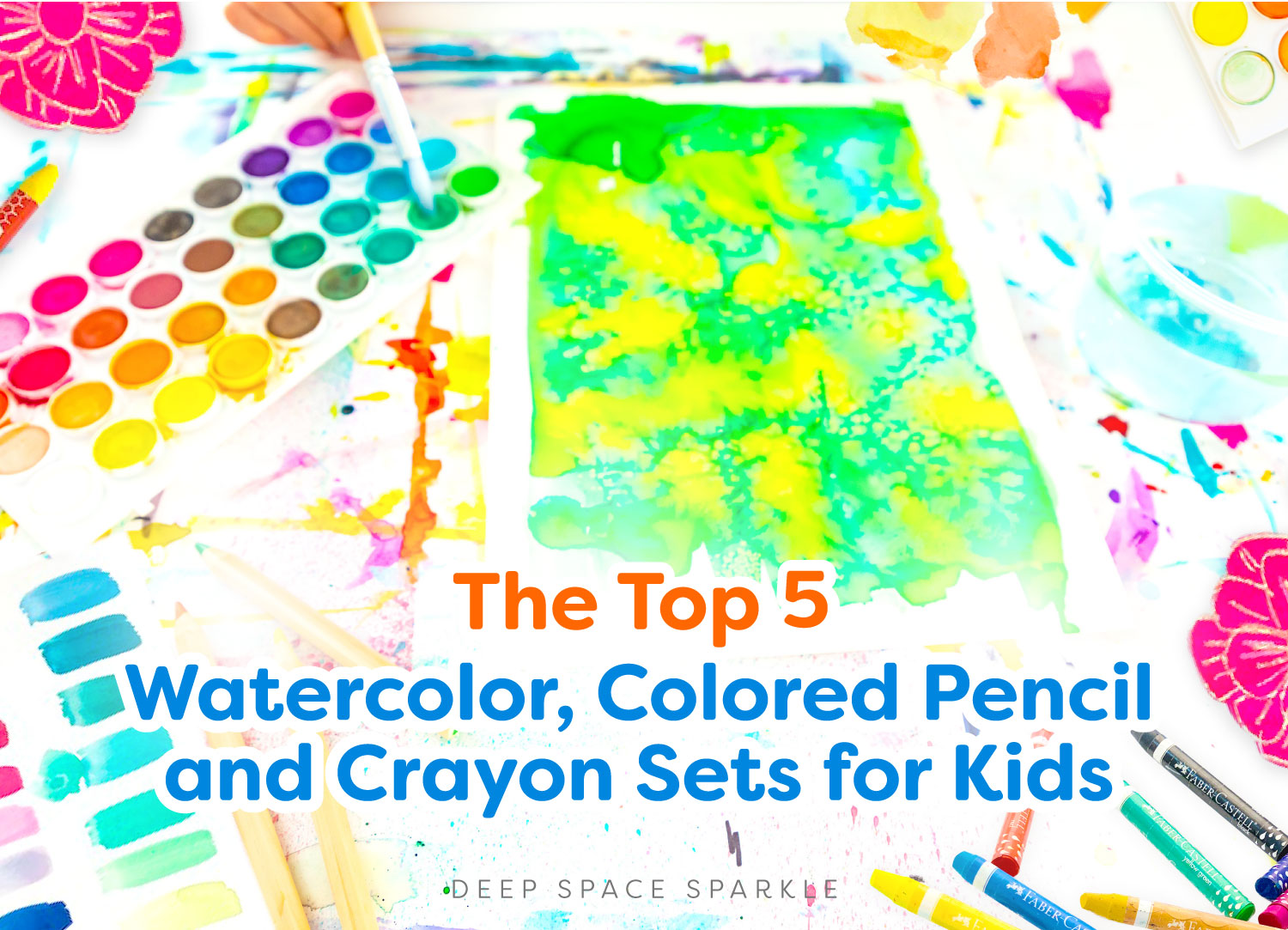 Kids Art Kit - Pastels Crayons Pencils Watercolor