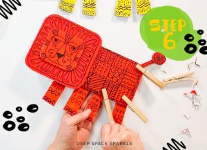 Recycled Cardboard Lion | Deep Space Sparkle