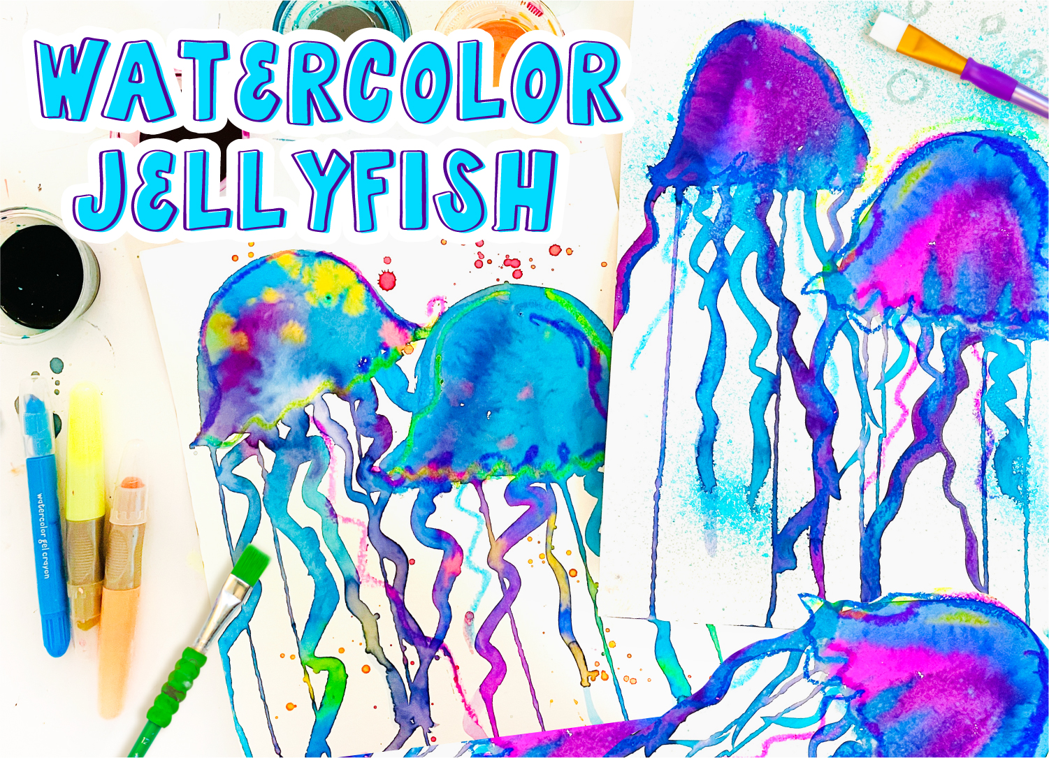 Watercolor Jellyfish Art Project | Deep Space Sparkle