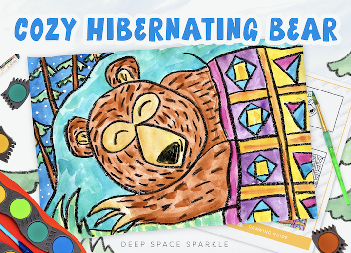 hibernating bear clipart to color