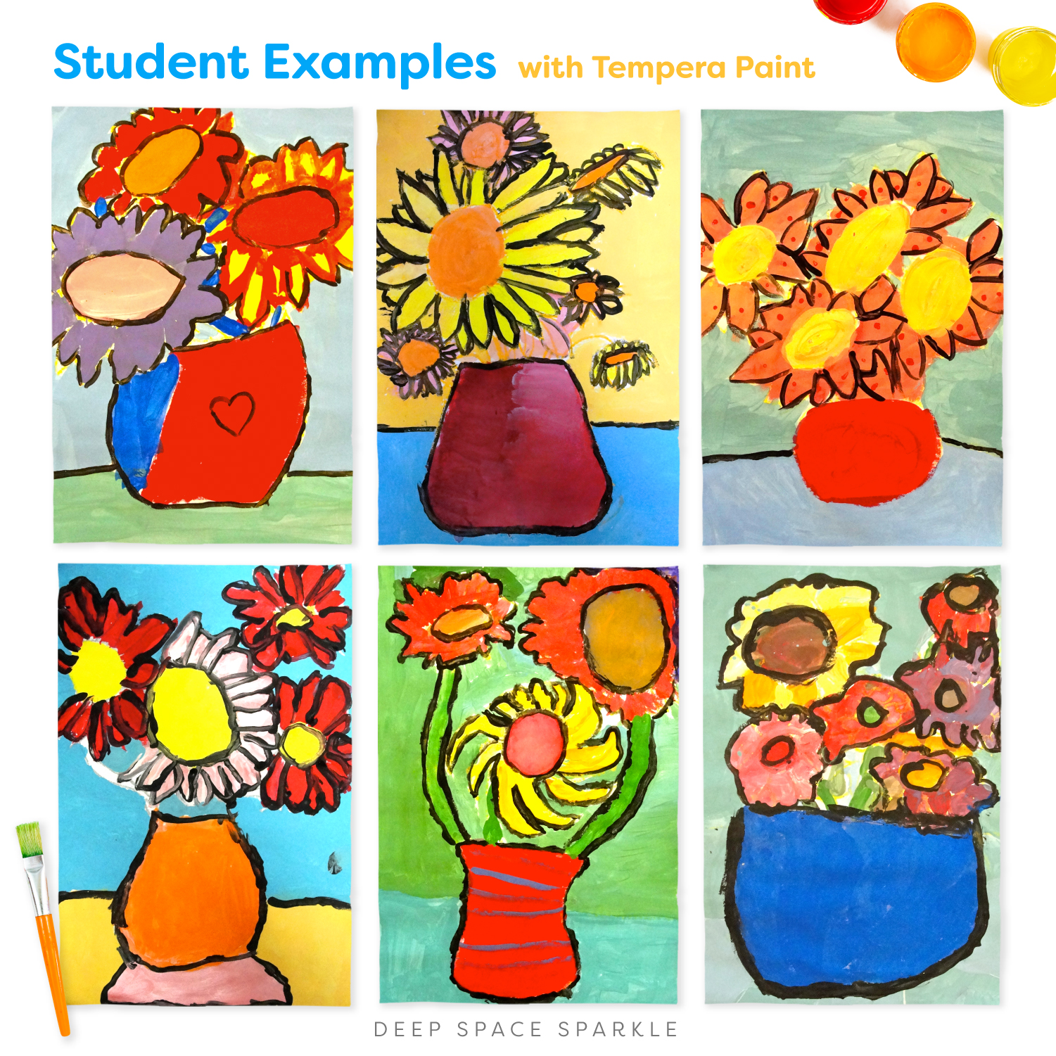 Van Gogh Sunflowers using Oil Pastels and Tempera Paint | Deep Space ...