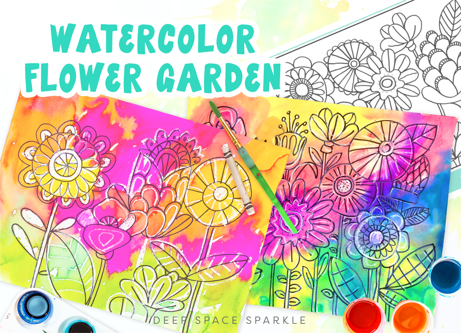 Draw a Watercolor Flower Garden | Deep Space Sparkle