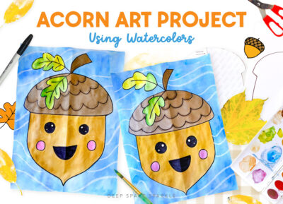 Acorn Art Project Using Watercolors Deep Space Sparkle   Feature Acorn Art Project Using Watercolors 400x289 